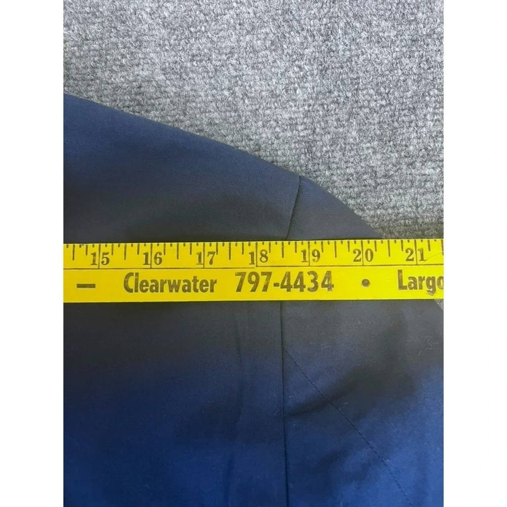 J Crew Ludlow Blazer Mens Larusmiani 100% Cotton Solid Blue Two Button Size 42 R